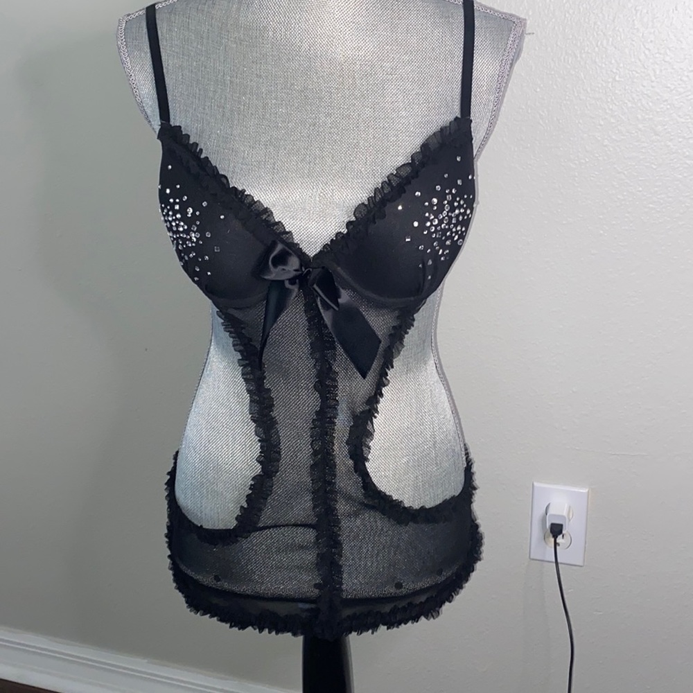 Brand-new be wicked black french maid lingerie outfit L